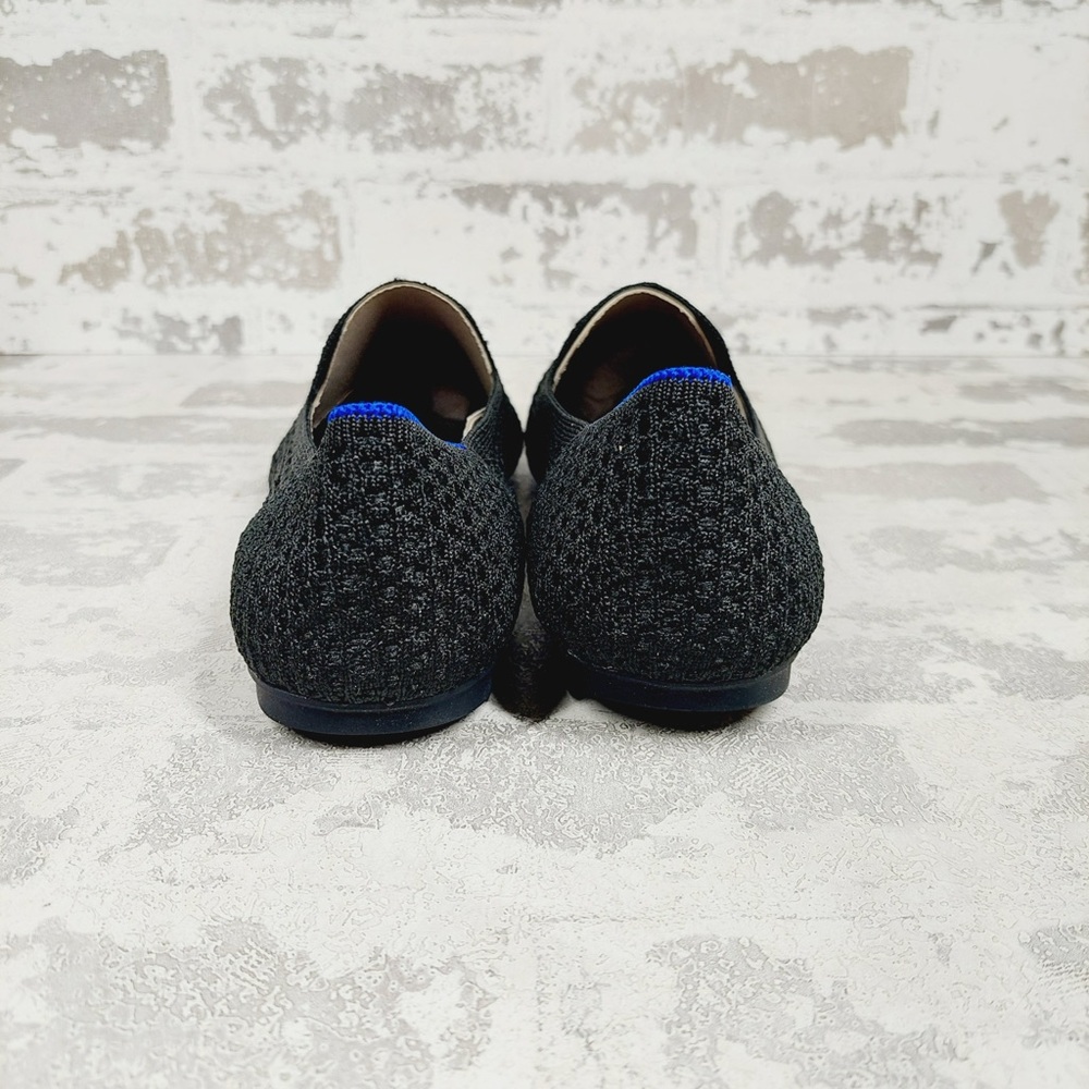 Rothy's Black Knit Slip-On Loafers with Blue and Tan Accents - Picture 2 of 7